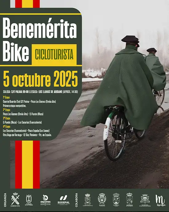 Benemérita Bike 2025 – Ruta ciclista Santa Cruz → Los Llanos en La Palma Benemérita Bike La Palma 2025 – ruta ciclista solidaria de Santa Cruz a Los Llanos