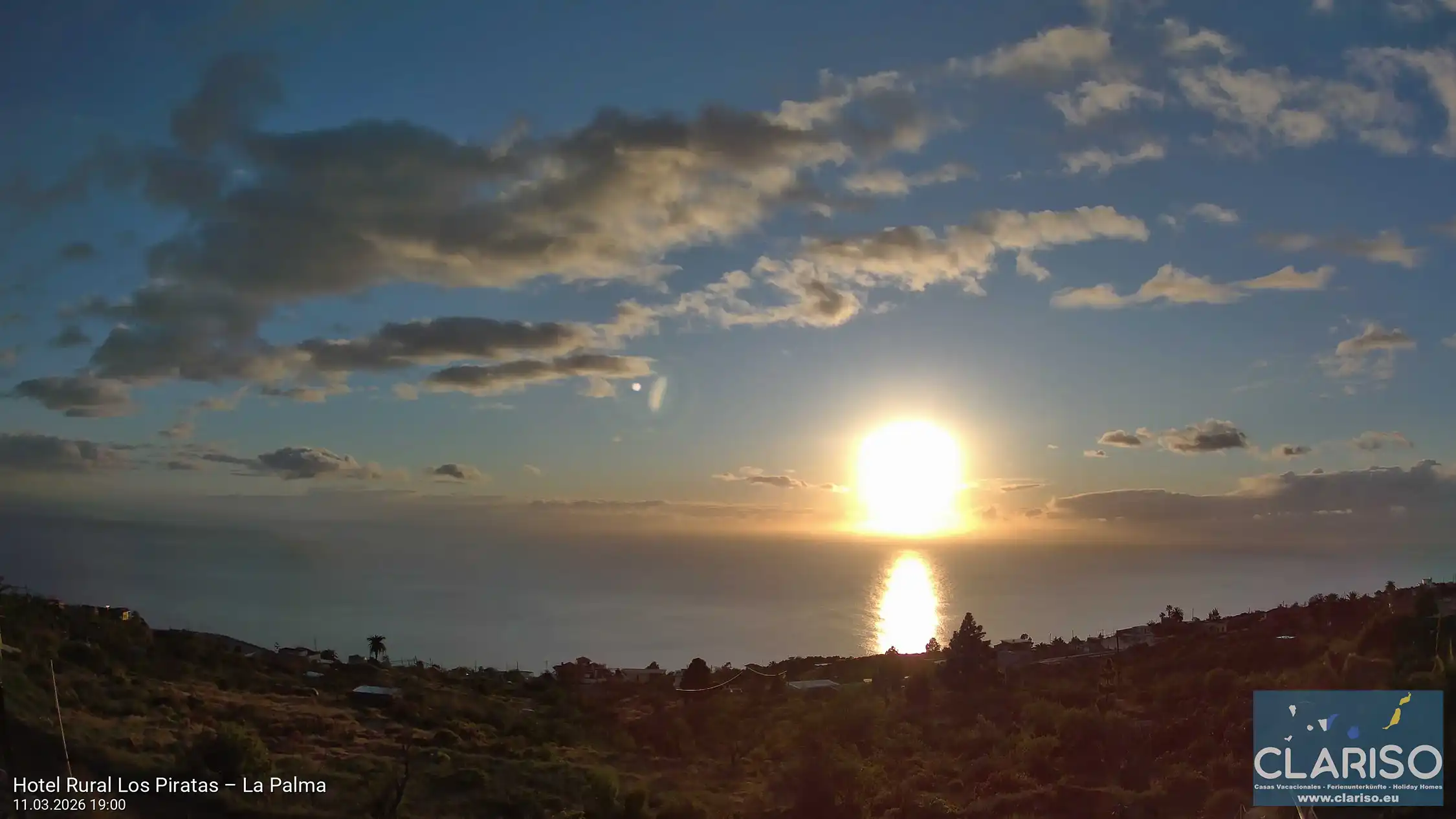 Webcam en directo en La Palma – Vista sobre el Atlántico desde Tijarafe